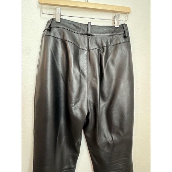 St John Sport Pants Womens 6 Black Leather Boot Cut  High Rise Trousers Y2K EUC - Picture 4 of 10